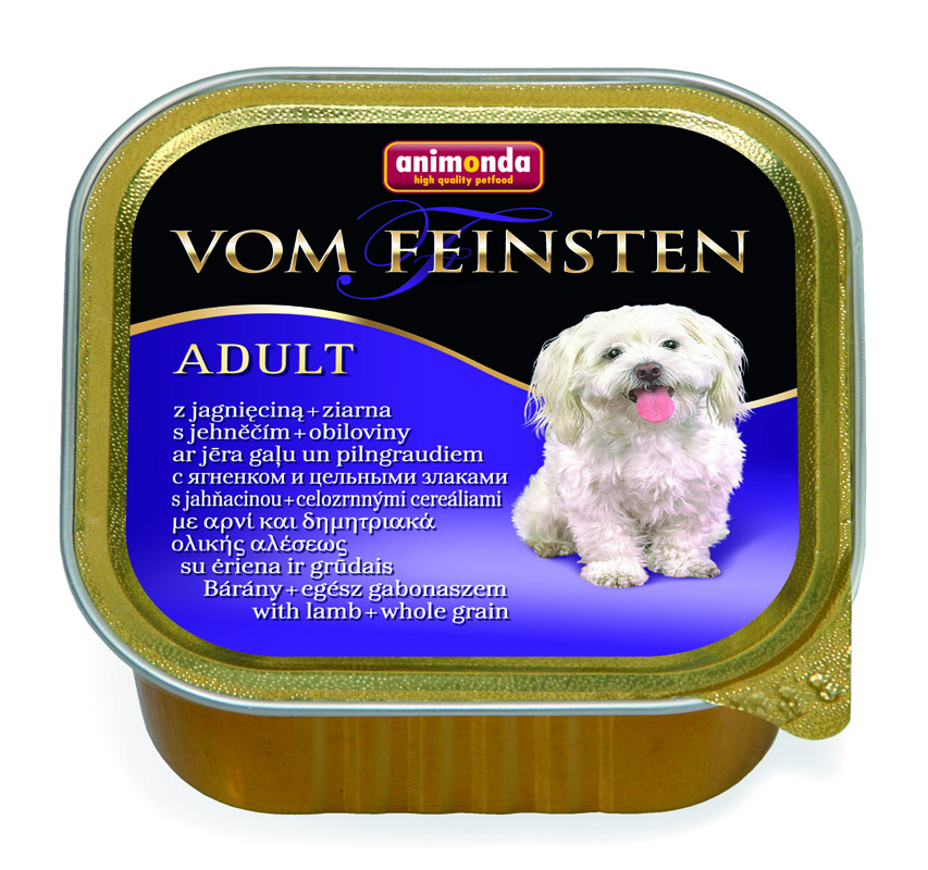 Animonda Vom Feinsten Adult консервы для собак старше 1 года, с ягненком и цельными зернами, 150 г