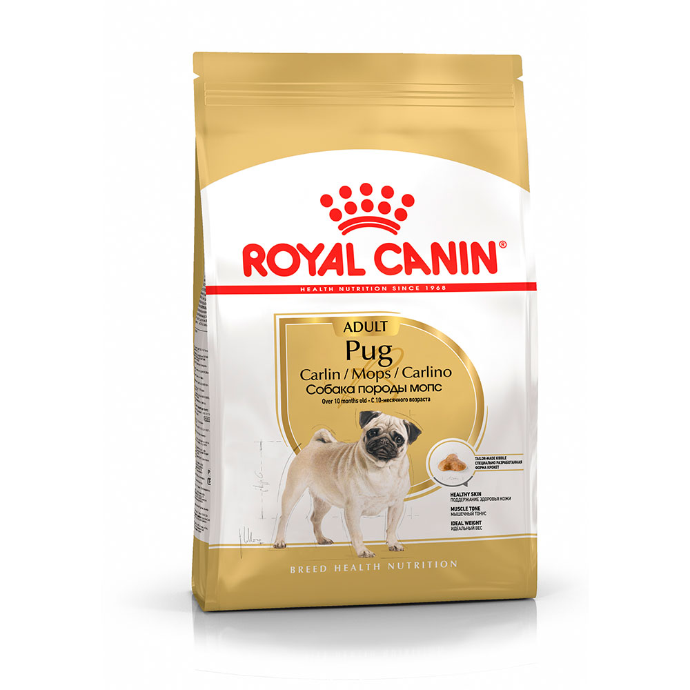 

Royal Canin Pug Adult корм для собак породы мопс от 10 месяцев, 500 г