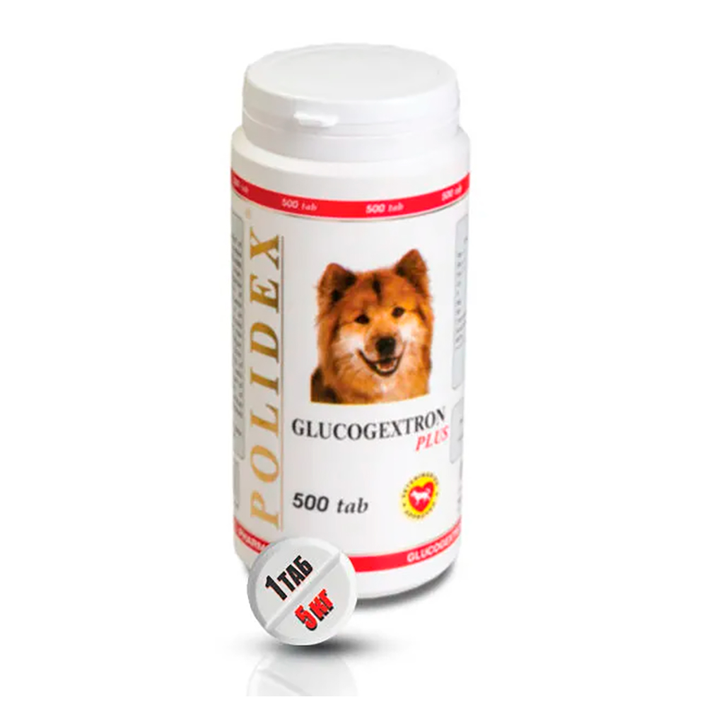 Polidex Глюкогестрон плюс Таблетки для профилактики повреждений суставов у собак, 500 таблеток