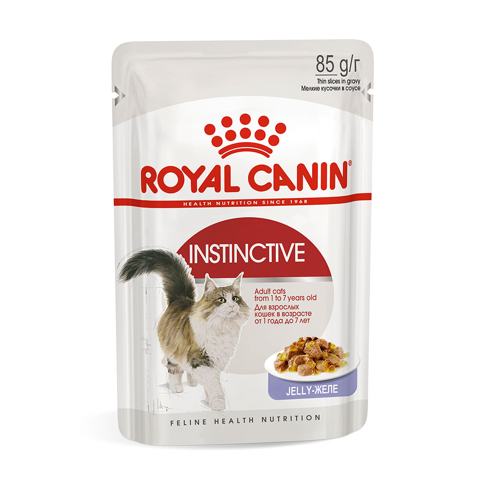 Royal Canin Instinctive Adult Влажный корм (пауч) для кошек в возрасте от 1 года до 7 лет, кусочки в желе, 85 гр.