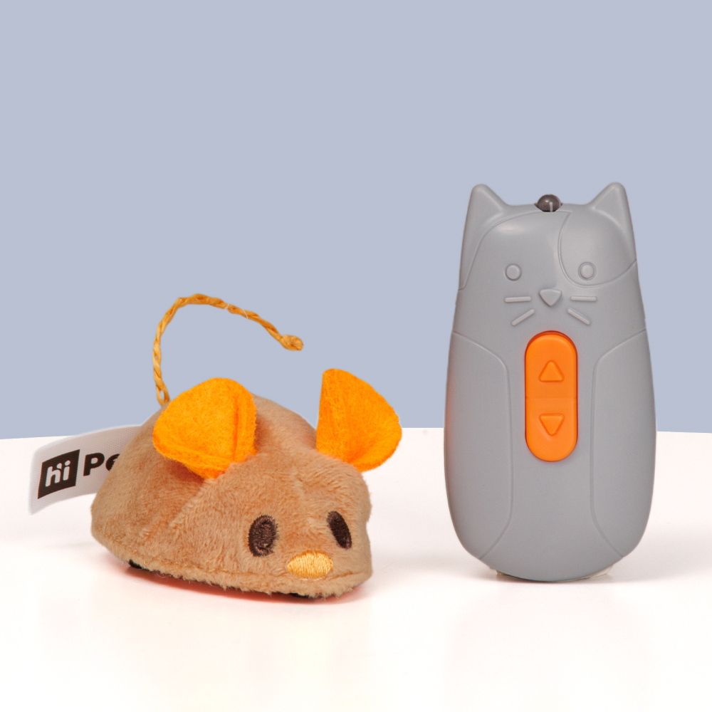 HiPet Игрушка на радиоуправлении для кошек Мышка, мышка 7,9х3,5х4,7 см, пульт 7,8х3,5х4,1 см