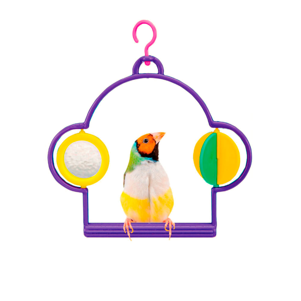 Penn Plax Игрушка для птиц Качели с зеркалом и спиннером, 20,3х17 и 3,2 см