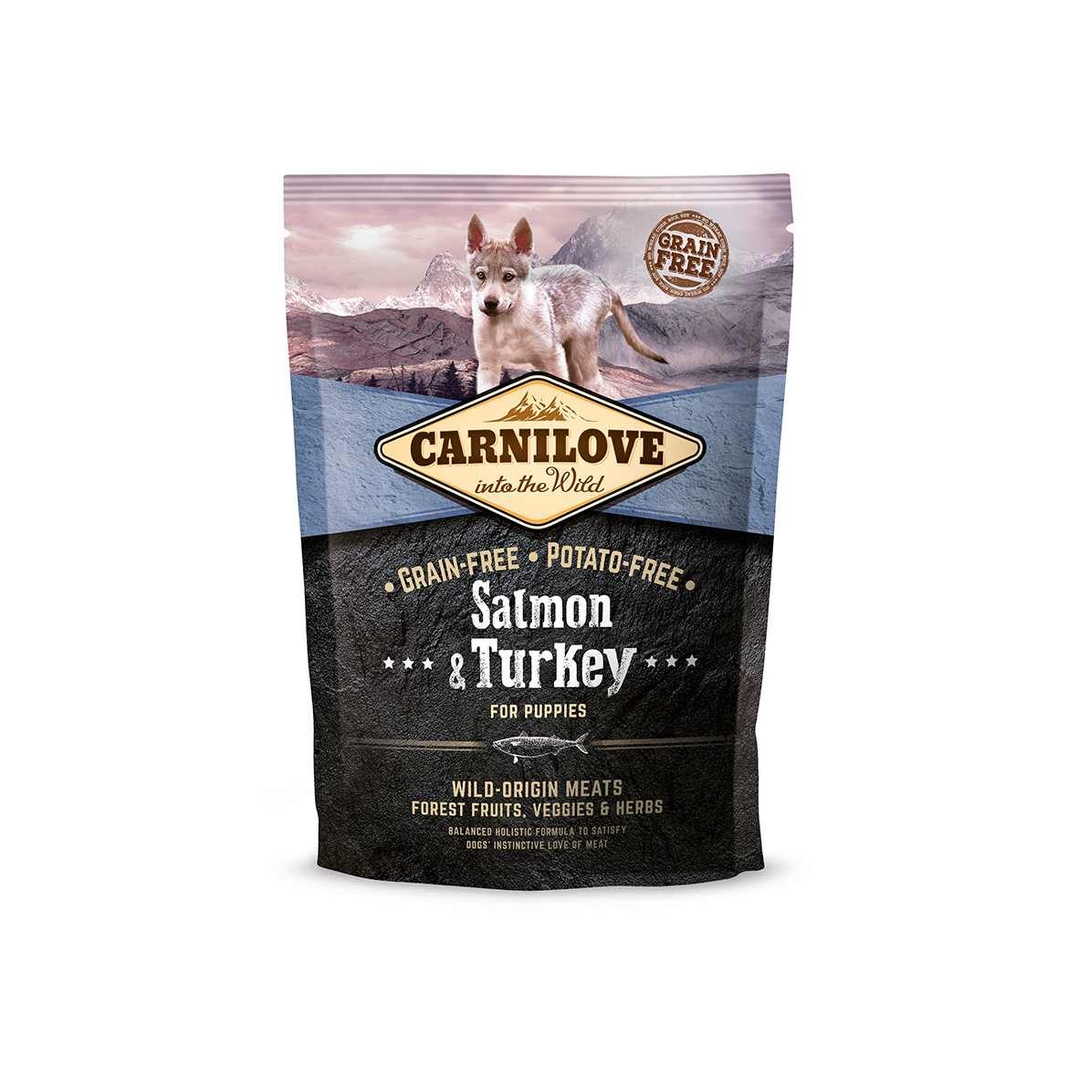 Carnilove Salmon & Turkey For Puppies корм для щенков всех пород, беззерновой, с лососем и индейкой, 1,5 кг