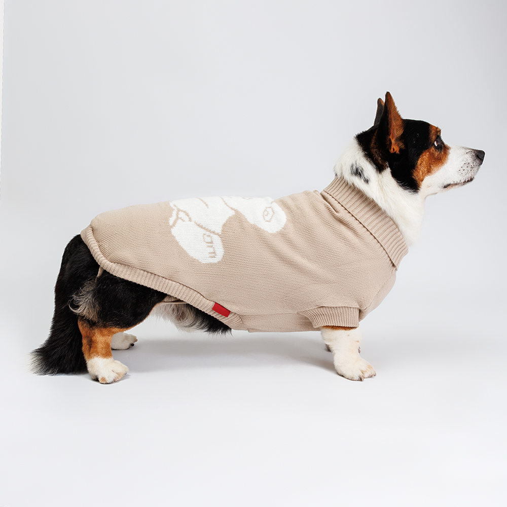 

Petmax Свитер с пандой для собак, 60 см, бежевый