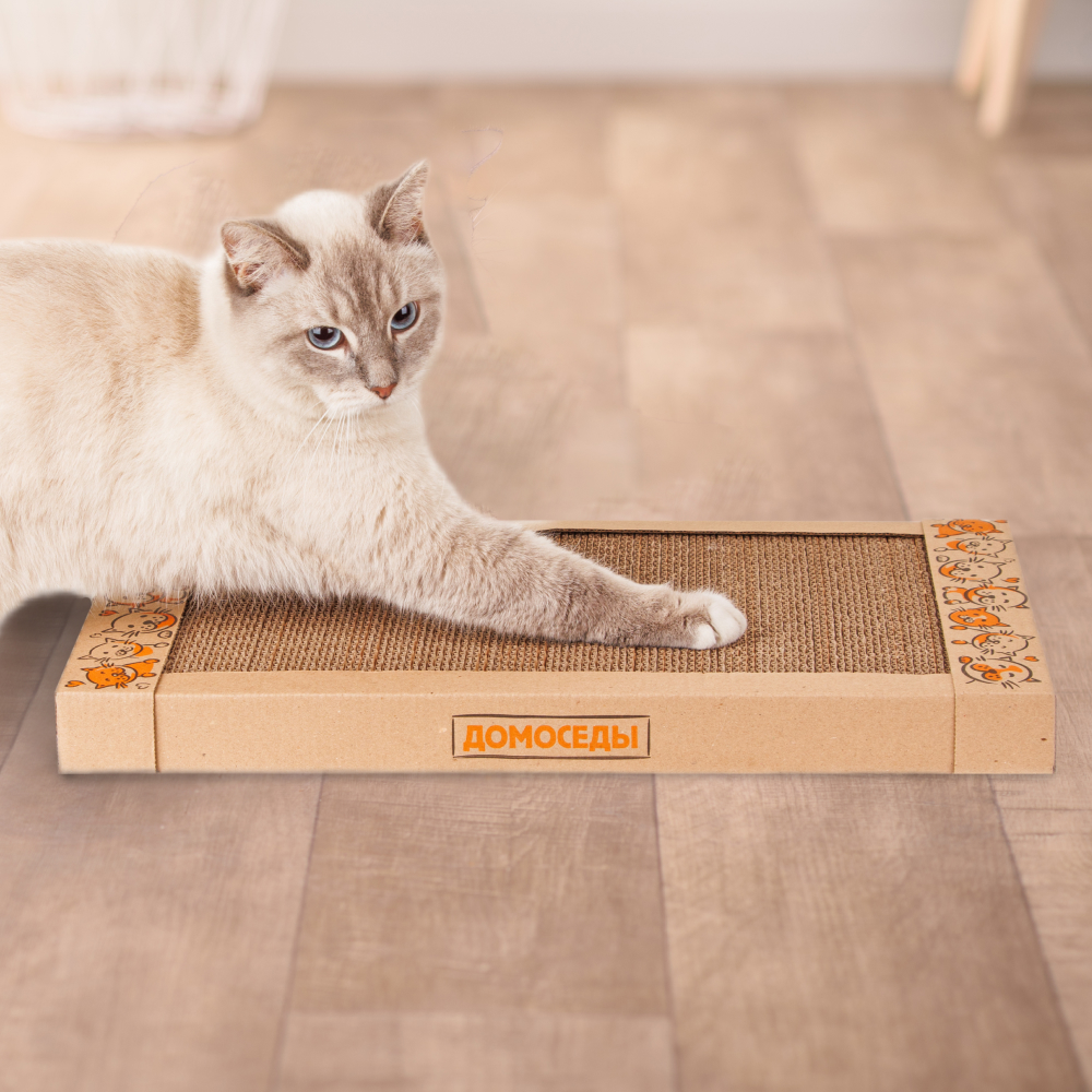 Домоседы Когтеточка-доска (50х31х4,5 см) из гофрированного картона для кошек