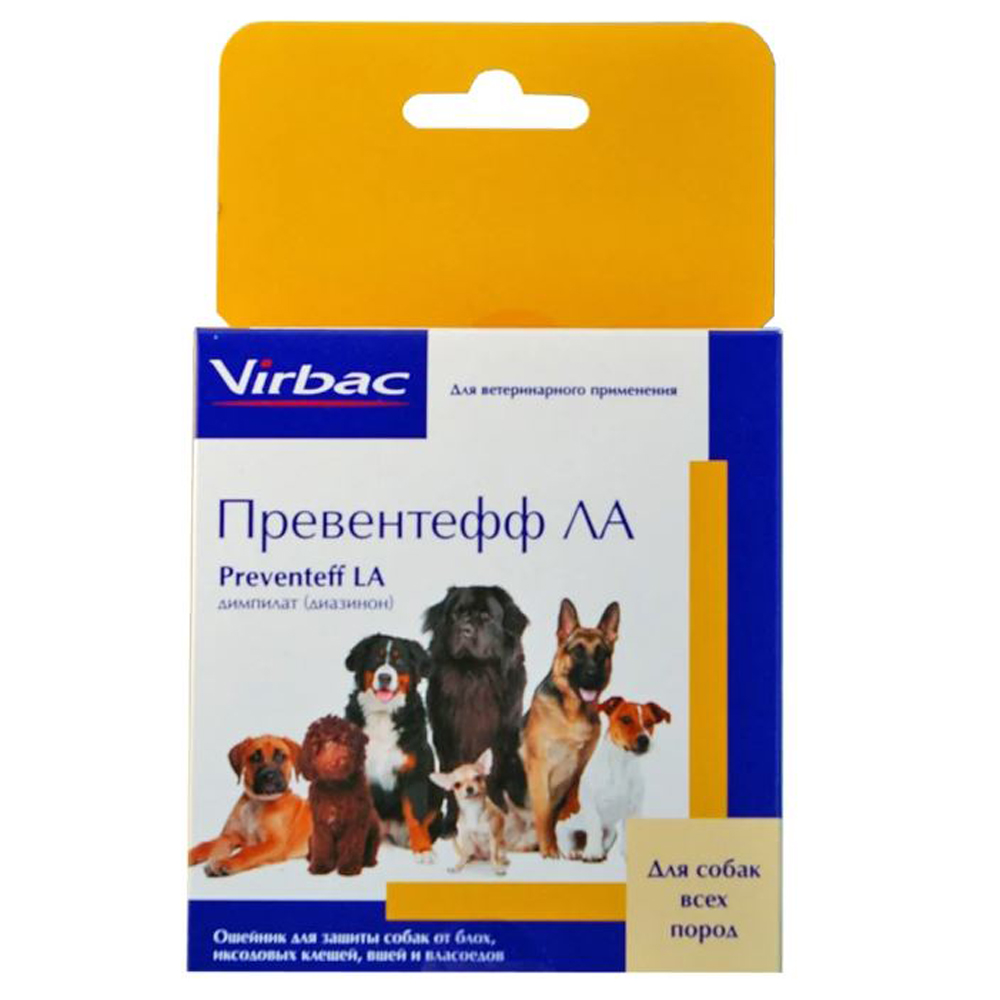 Virbac Превентефф ЛА ошейник для собак всех пород от блох и клещей, 70 см