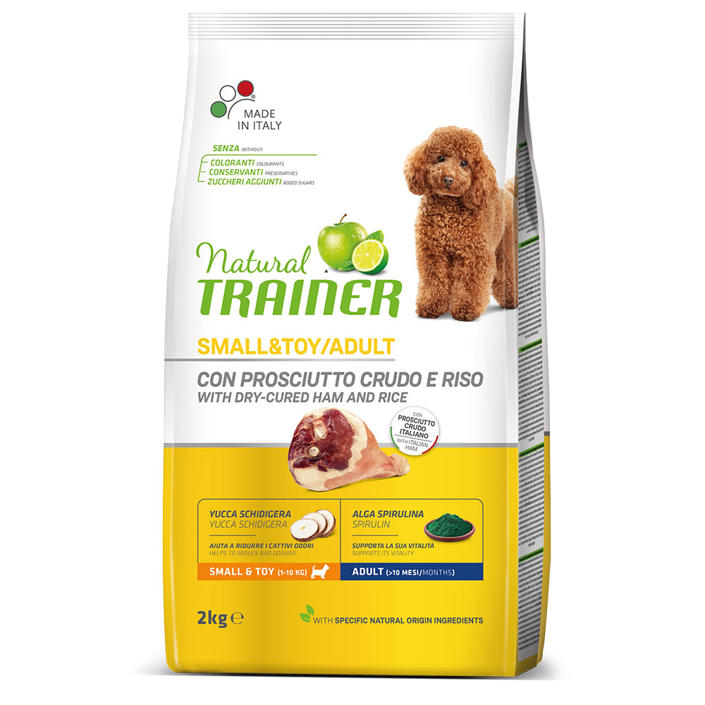 

Trainer Natural Small and Toy корм для собак мелких и миниатюрных пород, с сыровяленой ветчиной и рисом