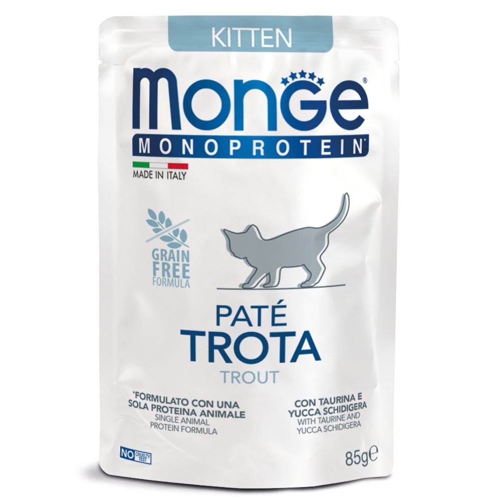 Monge Cat Monoprotein Pouch пауч для котят форель 85г