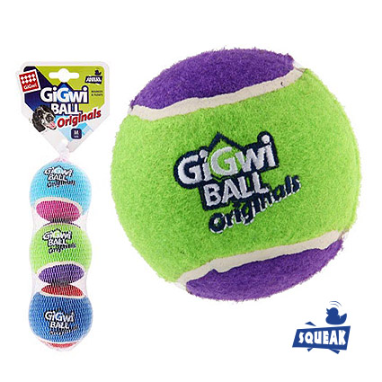 GiGwi Игрушка для собак Три мяча с пищалкой 6,3 см
