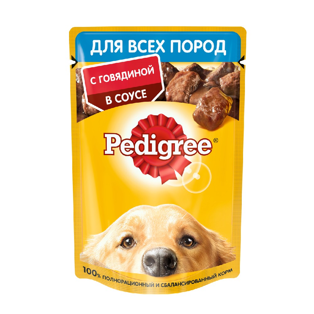 Pedigree Корм влажный для собак с говядиной, 85 г