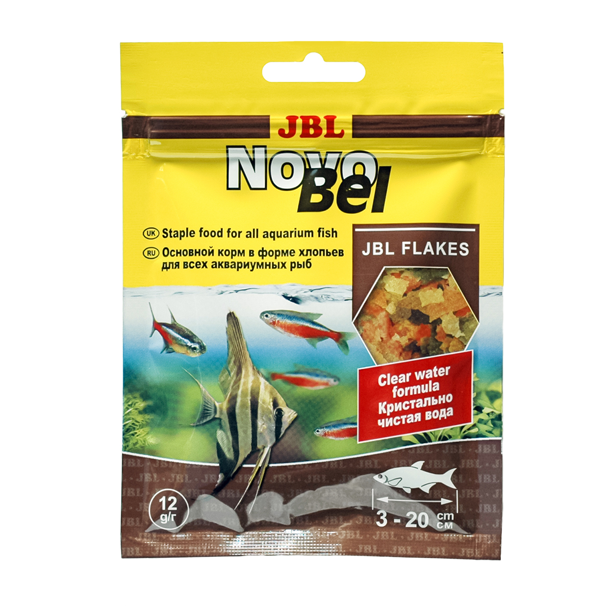 JBL NovoBel Основной корм для пресноводных аквариумных рыб, хлопья, саше 12г