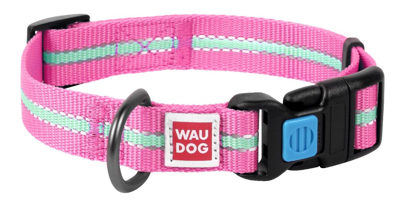 

Wau Dog Ошейник Nylon светонакопительный (ширина 15мм, длина 23-35см) розовый
