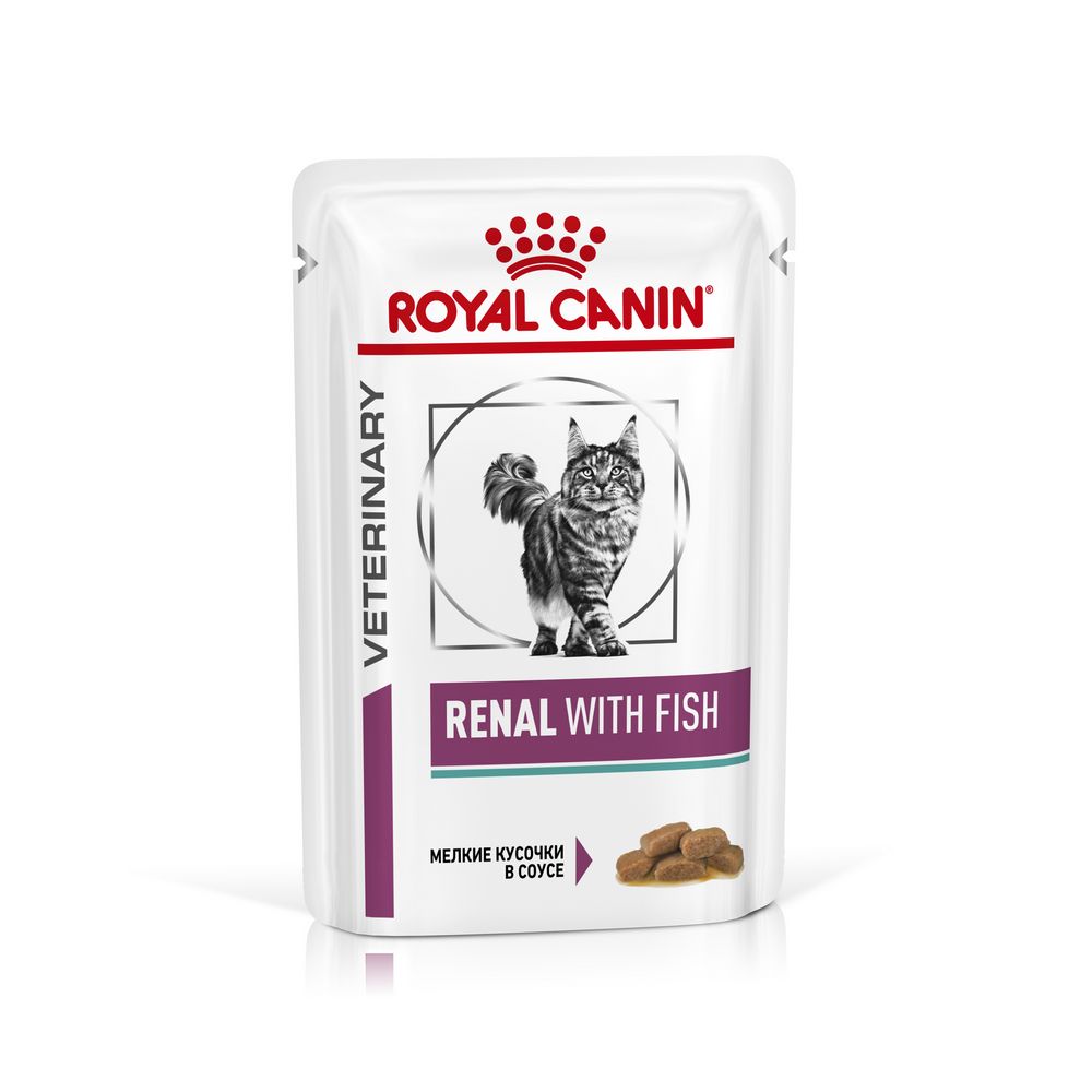 

Royal Canin Renal кусочки в соусе для кошек при лечении почек c рыбой, 85 г