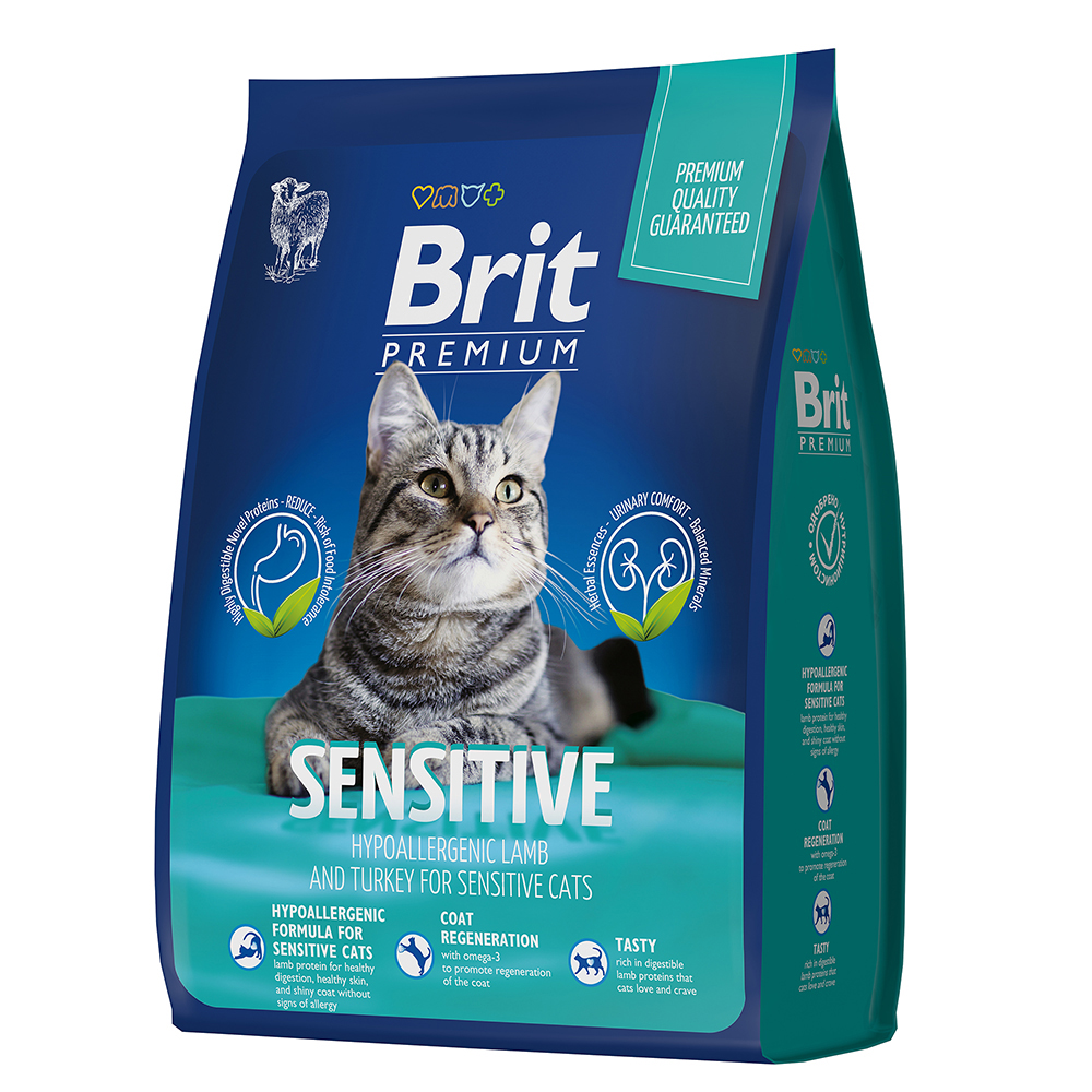 

Brit Premium Cat Sensitive сухой корм для кошек с чувствительным пищеварением с ягненком и индейкой, 800г