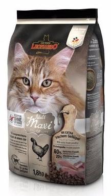 Leonardo Adult Maxi GF корм для взрослых кошек крупных пород в возрасте 1 от года, беззерновой, с птицей, 1,8 кг