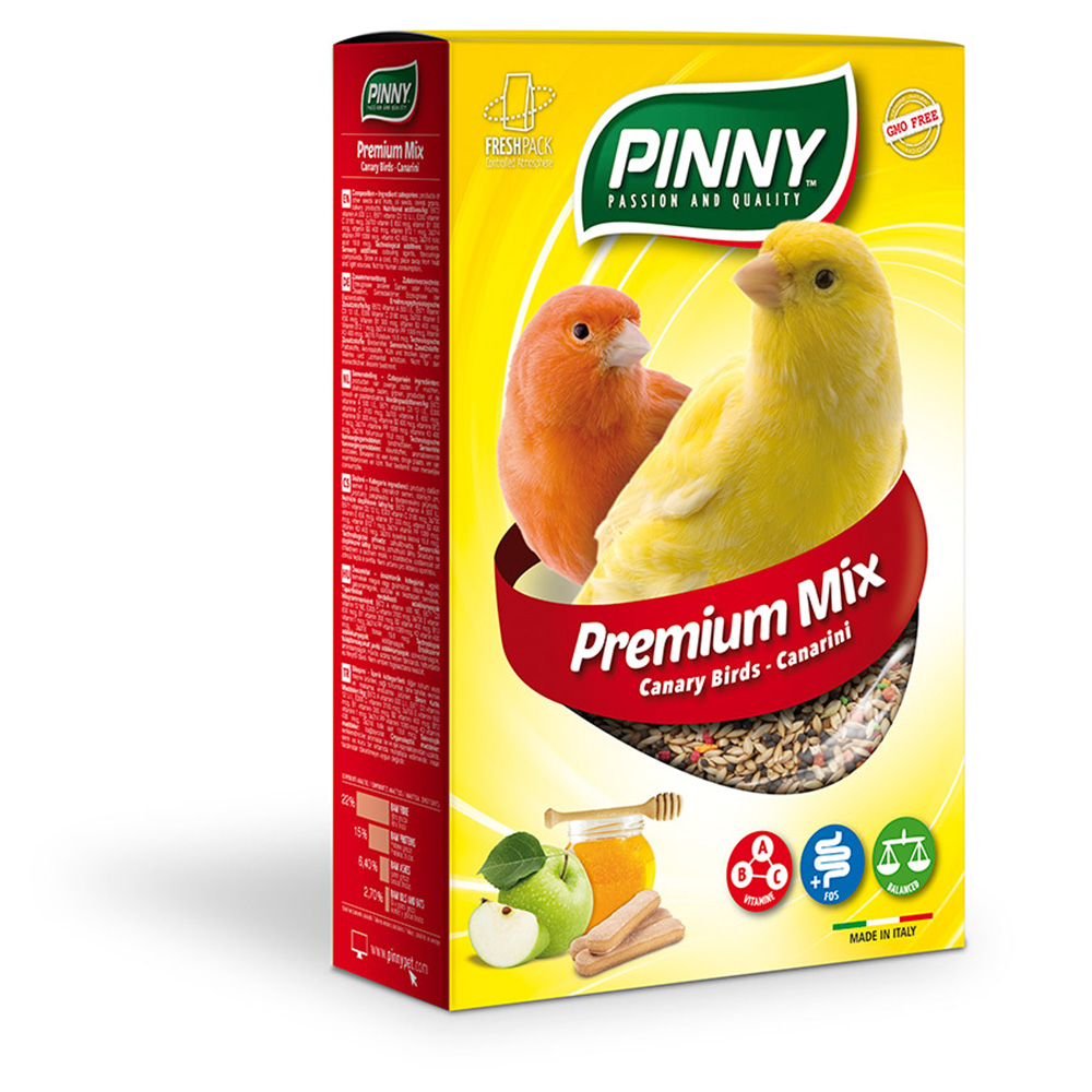 PINNY Корм для канареек с фруктами, бисквитом и витаминами, 800 гр.