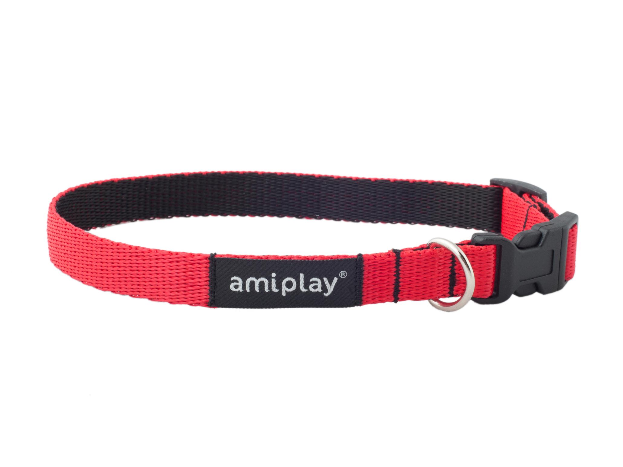 AmiPlay Ошейник регулируемый Twist M 25-40 [b] x 1,5см Красный