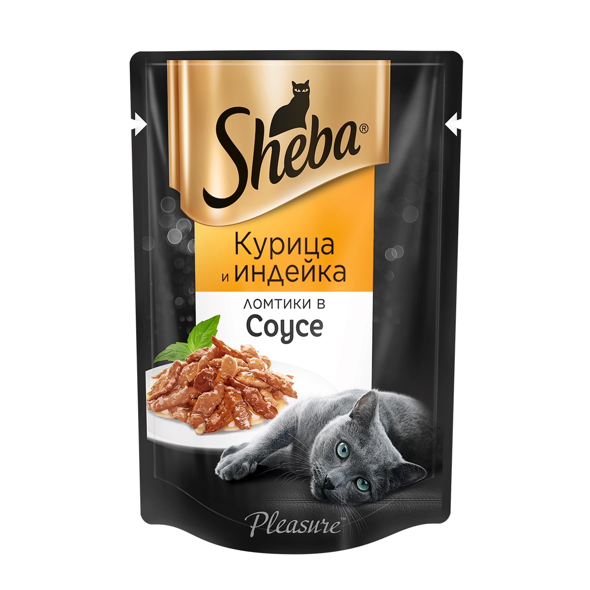 

Sheba Pleasure влажный корм для кошек, ломтики в соусе с курицей и индейкой,85г