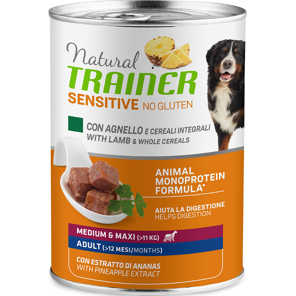 Trainer Natural консервы для собак средних и крупных пород, с ягненком и рисом, 400г
