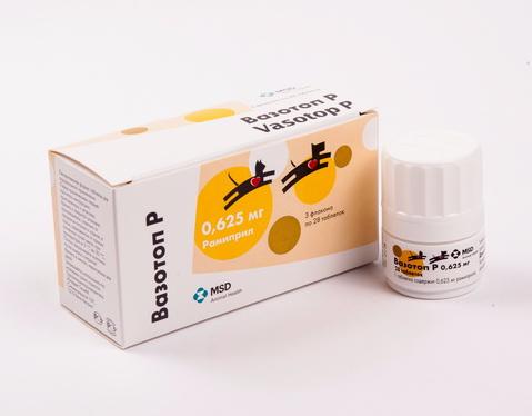 MSD Animal Health Вазотоп P Препарат для контроля артериального давления у собак и кошек 0,625 мг, 28 таблеток
