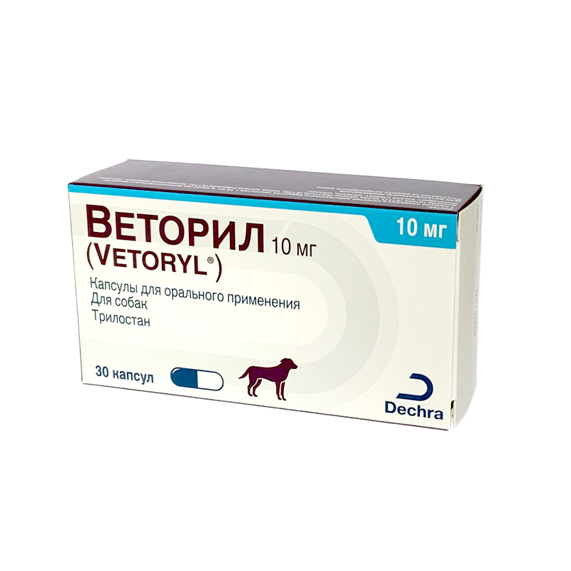 Dechra Веторил Таблетки для облегчения синдрома и болезни Кушинга у собак, 10 мг, 30 таблеток