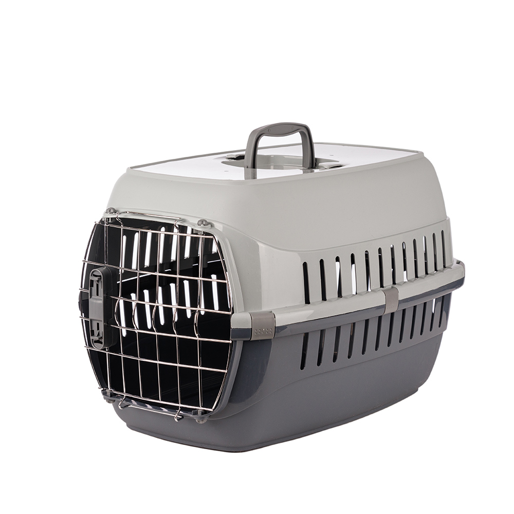 Moderna Переноска Dark Grey для кошек и собак мелкого размера, 56х37х35 см, с металлической дверью и замком