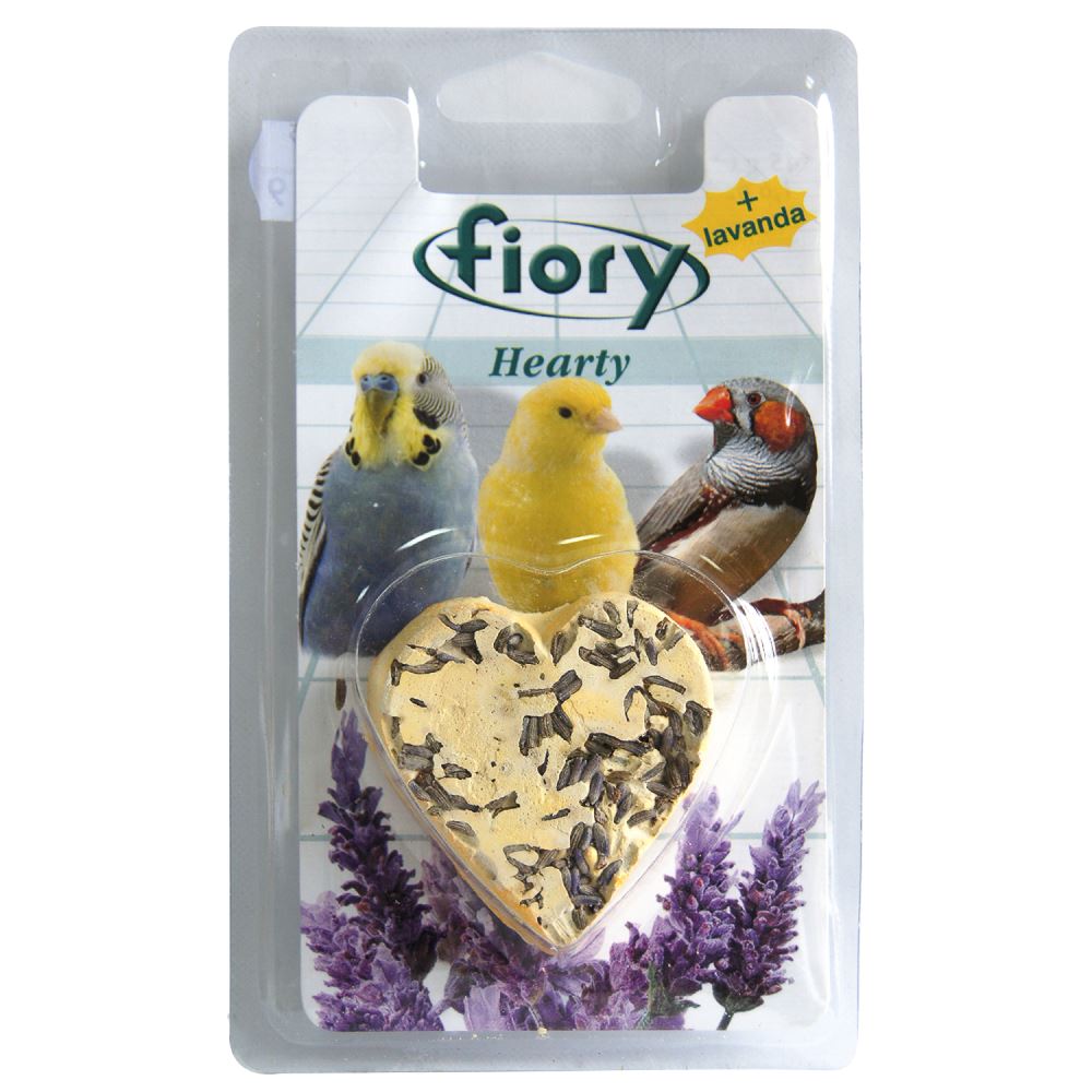 Fiory Hearty Био-камень для птиц с лавандой в форме сердца, 45 г