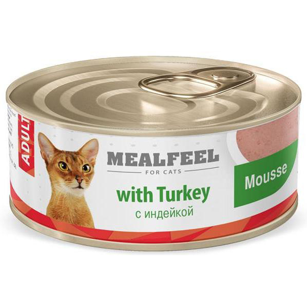 Mealfeel Adult Консервы для кошек, мусс с индейкой, 85 гр.