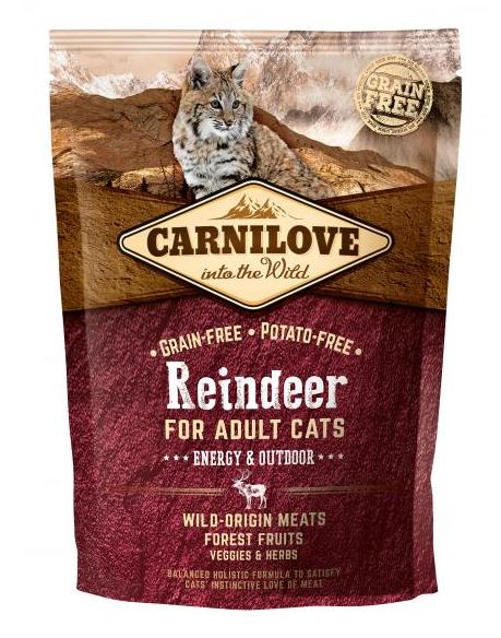 Carnilove Energy & Outdoor Reindeer for Adult корм для активных кошек, с олениной, 400 г