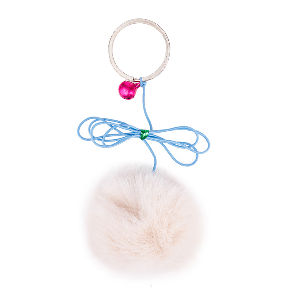 Pet Hobby Дразнилка для кошек Помпон из натурального меха на резинке с кольцом