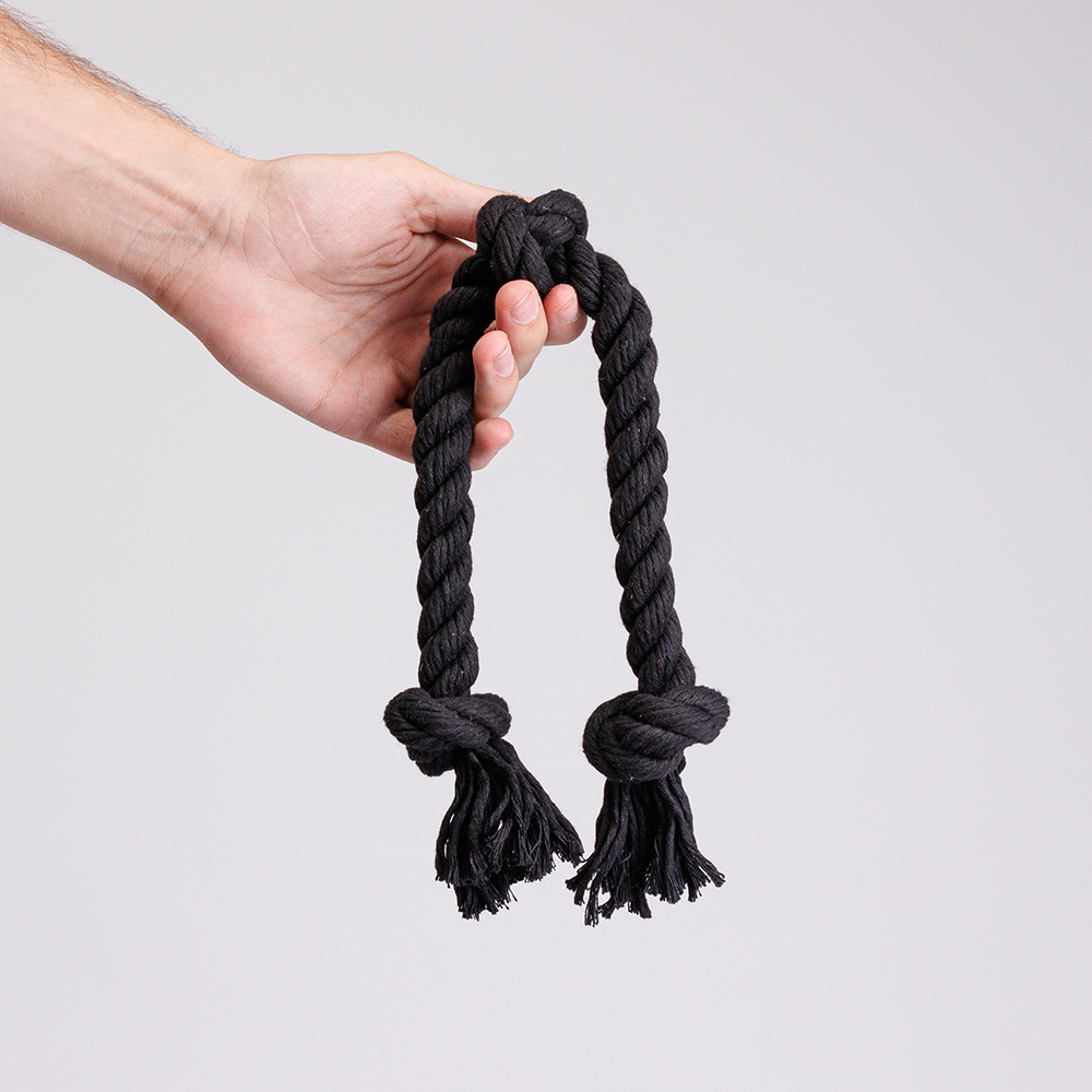 Rurri Игрушка для собак Канат с 3 узлами, 48 см, черный