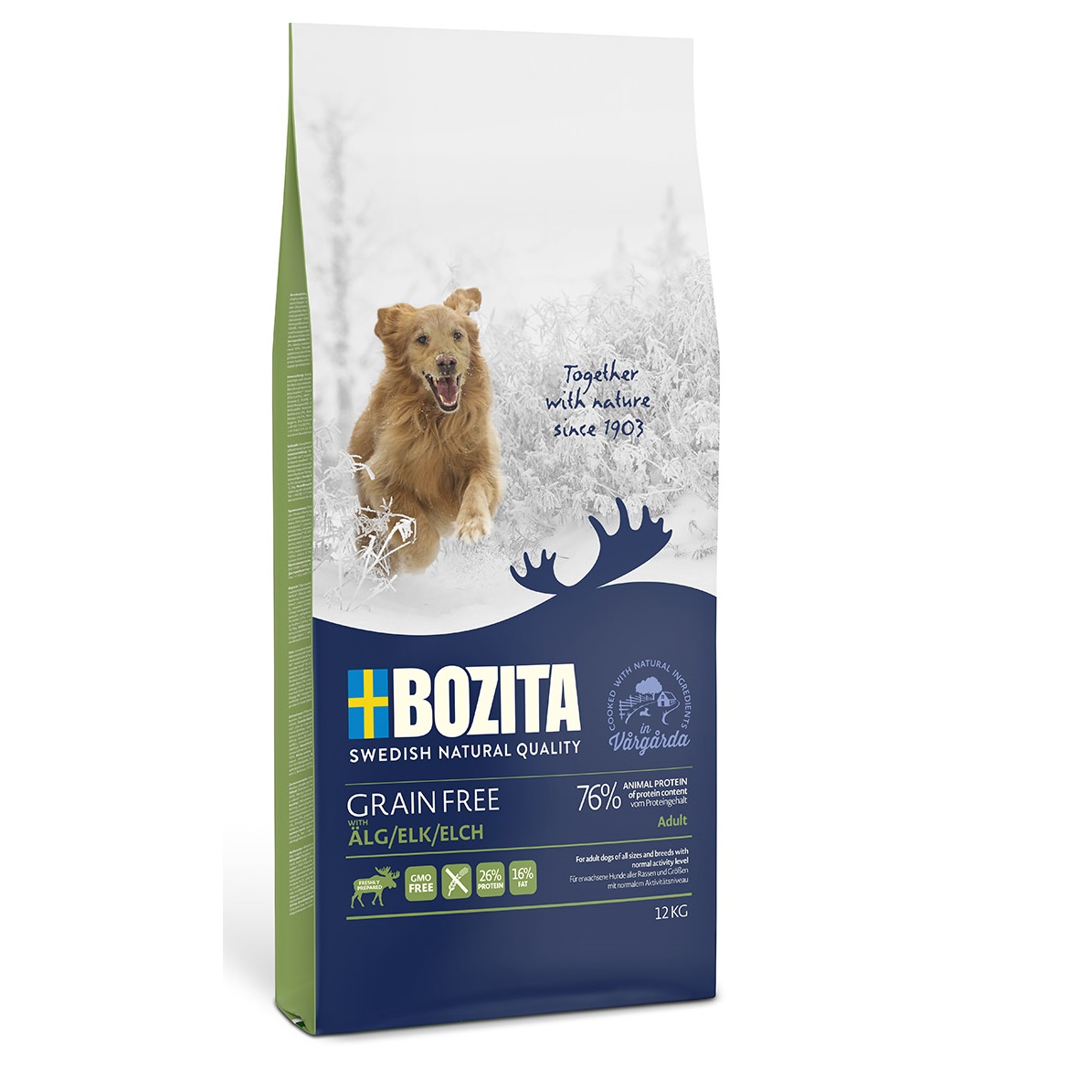 

Bozita GRAIN FREE Elk сухой беззерновой корм с мясом лося для взрослых собак, 12кг