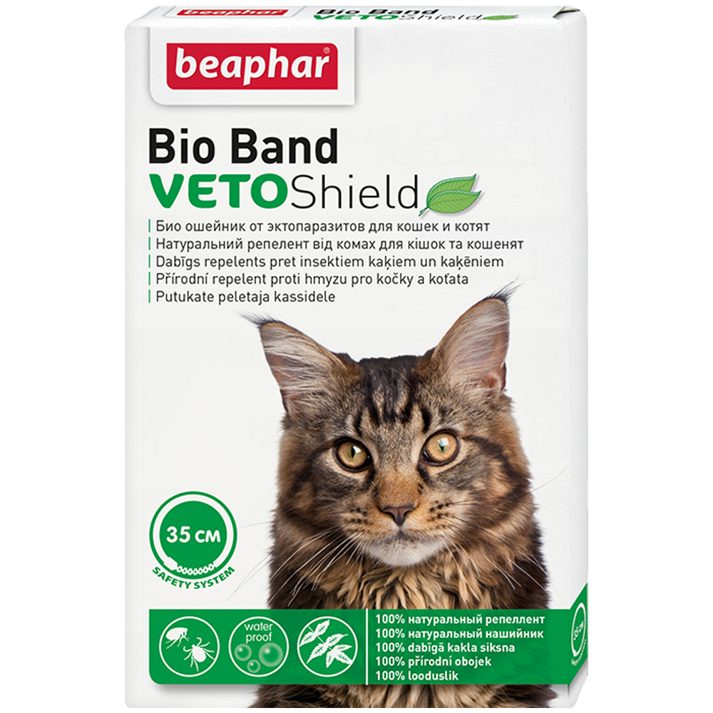 Beaphar Ошейник для кошек и котят Bio Band от блох, клещей и комаров, 35 см 