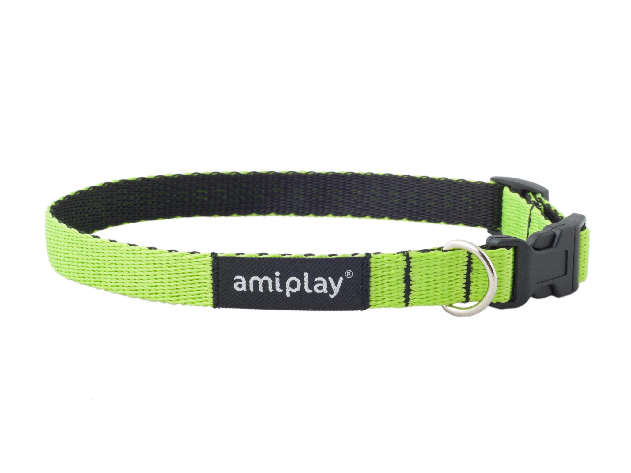 AmiPlay Ошейник регулируемый Twist M 25-40 [b] x 1,5см Зеленый