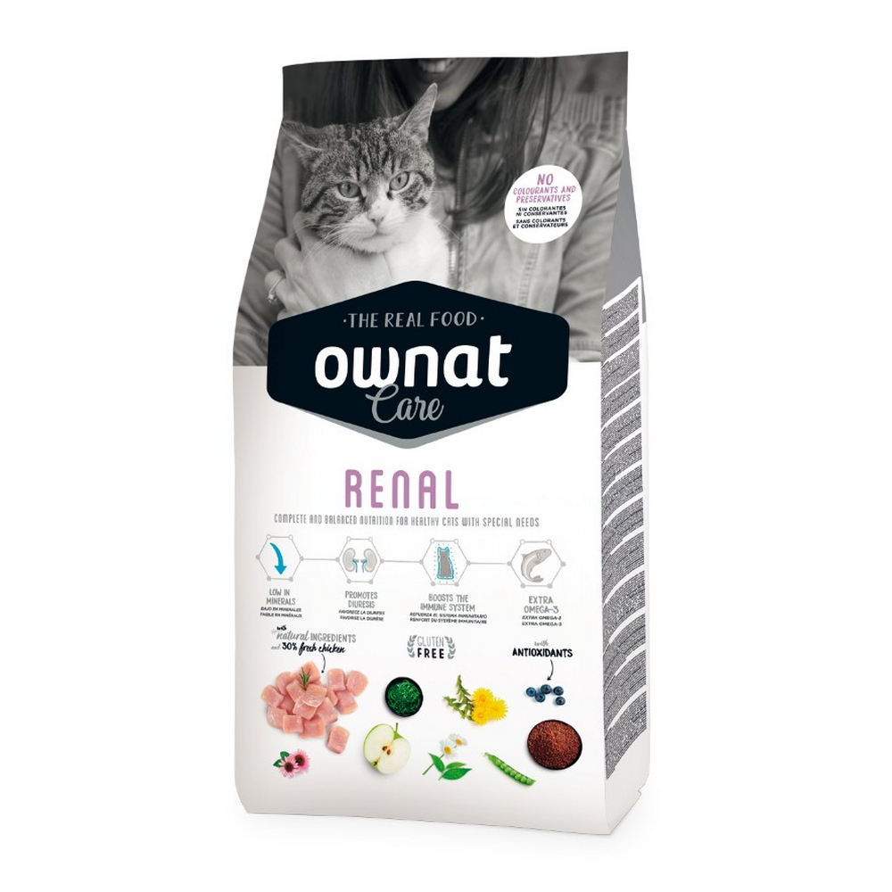 Ownat Adult Care Renal Сухой корм для взрослых кошек с хронической почечной недостаточностью, с курицей, 1,5 кг