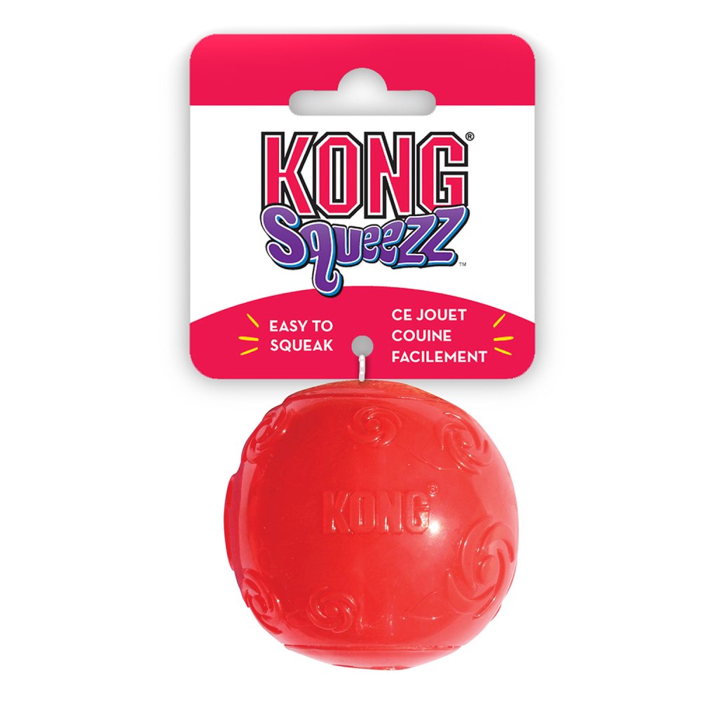Kong Игрушка для собак Сквиз Мячик средний резиновый с пищалкой 6 см