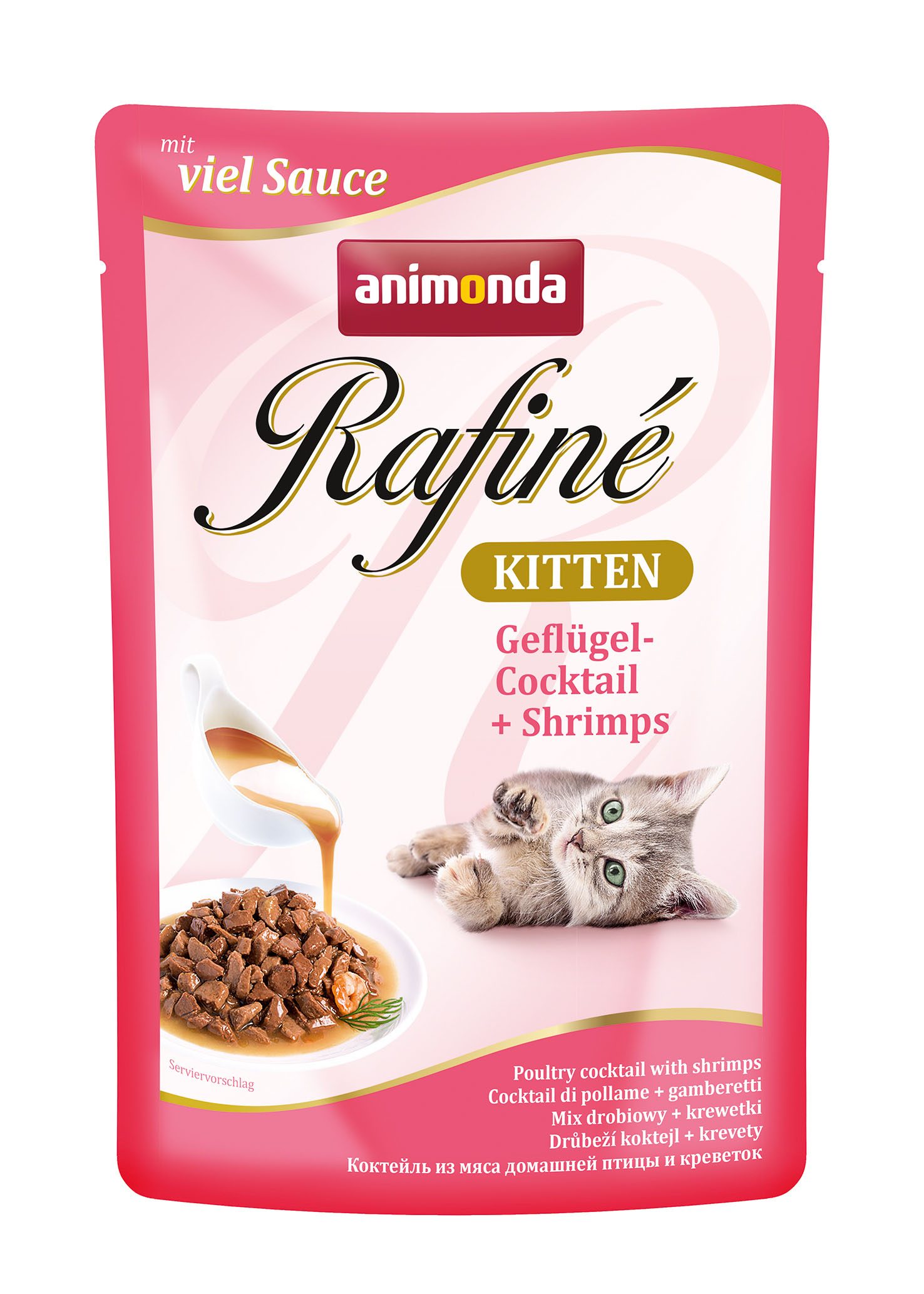 

Animonda Паучи 100г Rafiné коктейль из мяса домашней птицы и креветокдля котят