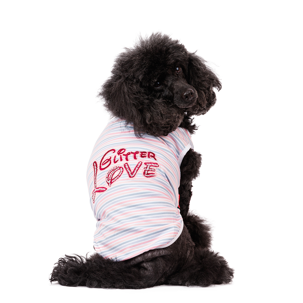 Petmax Футболка для собак Glitter Love L розовый (унисекс)