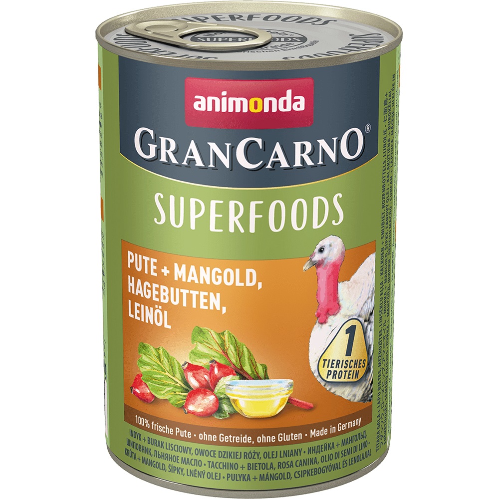 Animonda Корм влажный для собак c индейкой + мангольд, шиповник, льняное масло
