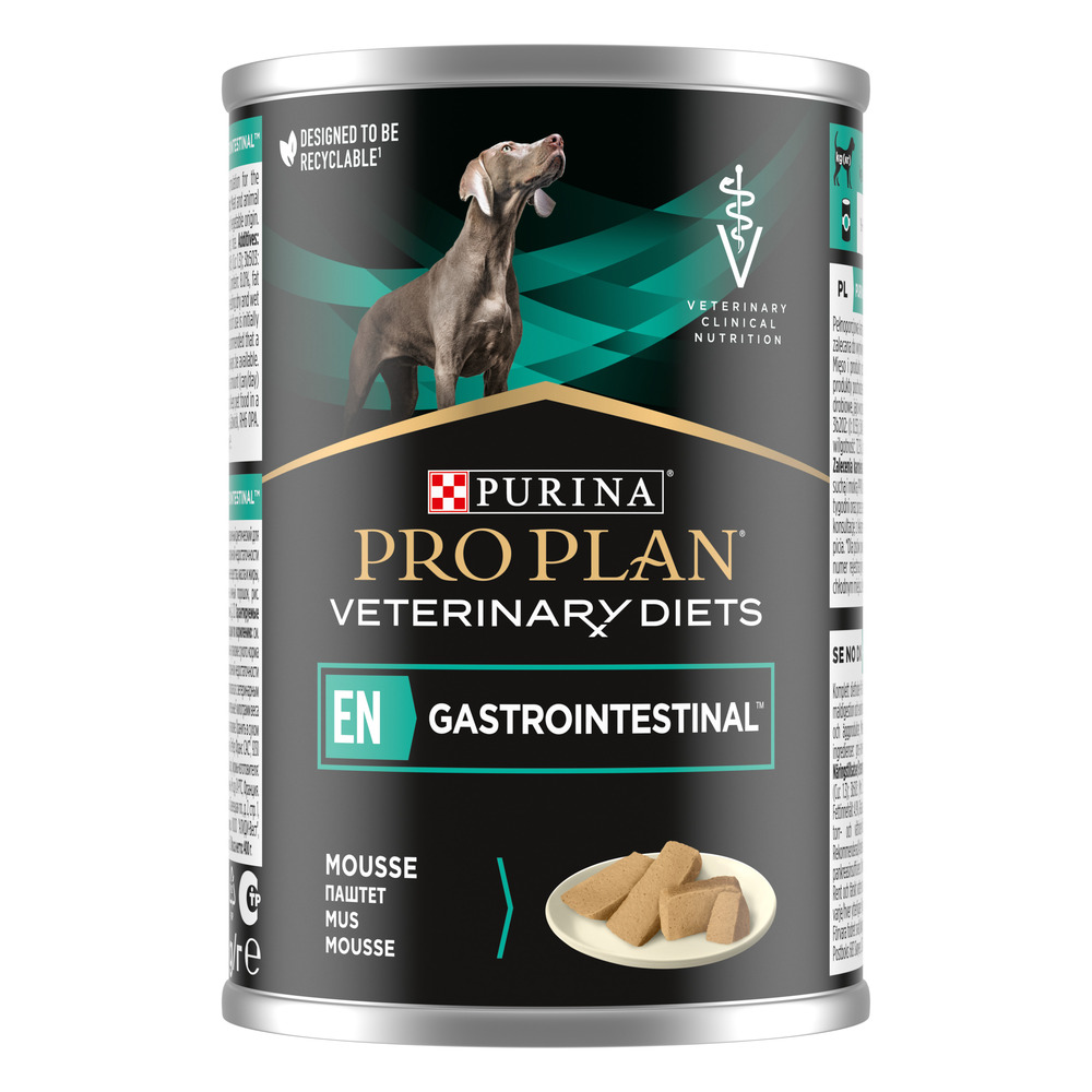 PRO PLAN® Veterinary Diets Veterinary Diets EN Gastrointestinal влажный корм для взрослых собак при расстройствах пищеварения и экзокринной недостаточности поджелудочной железы, паштет, 400 г