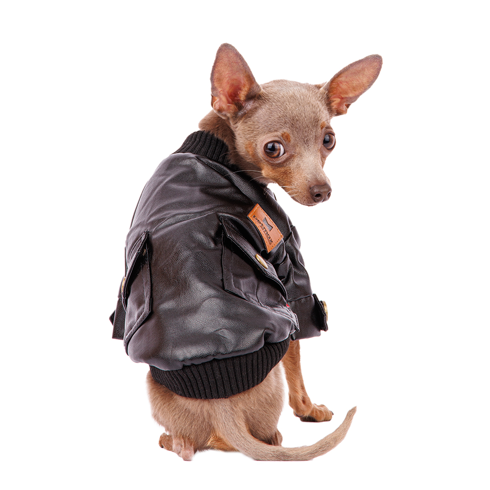 Petmax Куртка из кожзама с 2-мя карманами для собак 3XL черный (унисекс) 