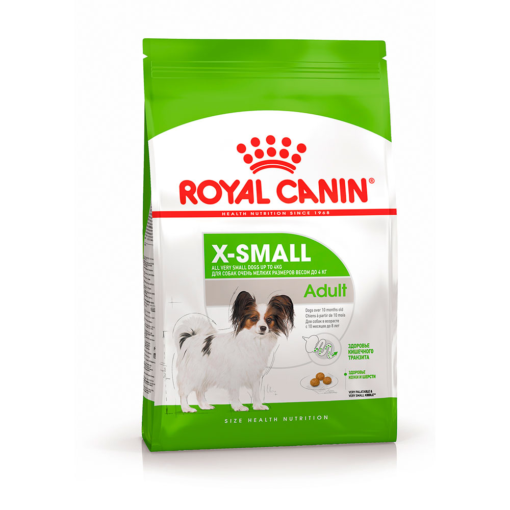 

Royal Canin X-Small Adult корм для миниатюрных собак от 10 месяцев до 8 лет, 500 г