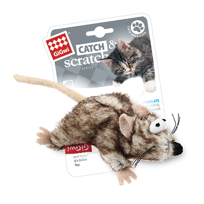 GiGwi Игрушка для кошек Мышка с кошачьей мятой 8 см
