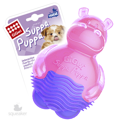 GiGwi Игрушка для собак Бегемотик с пищалкой розовый SUPPA PUPPA 9 см