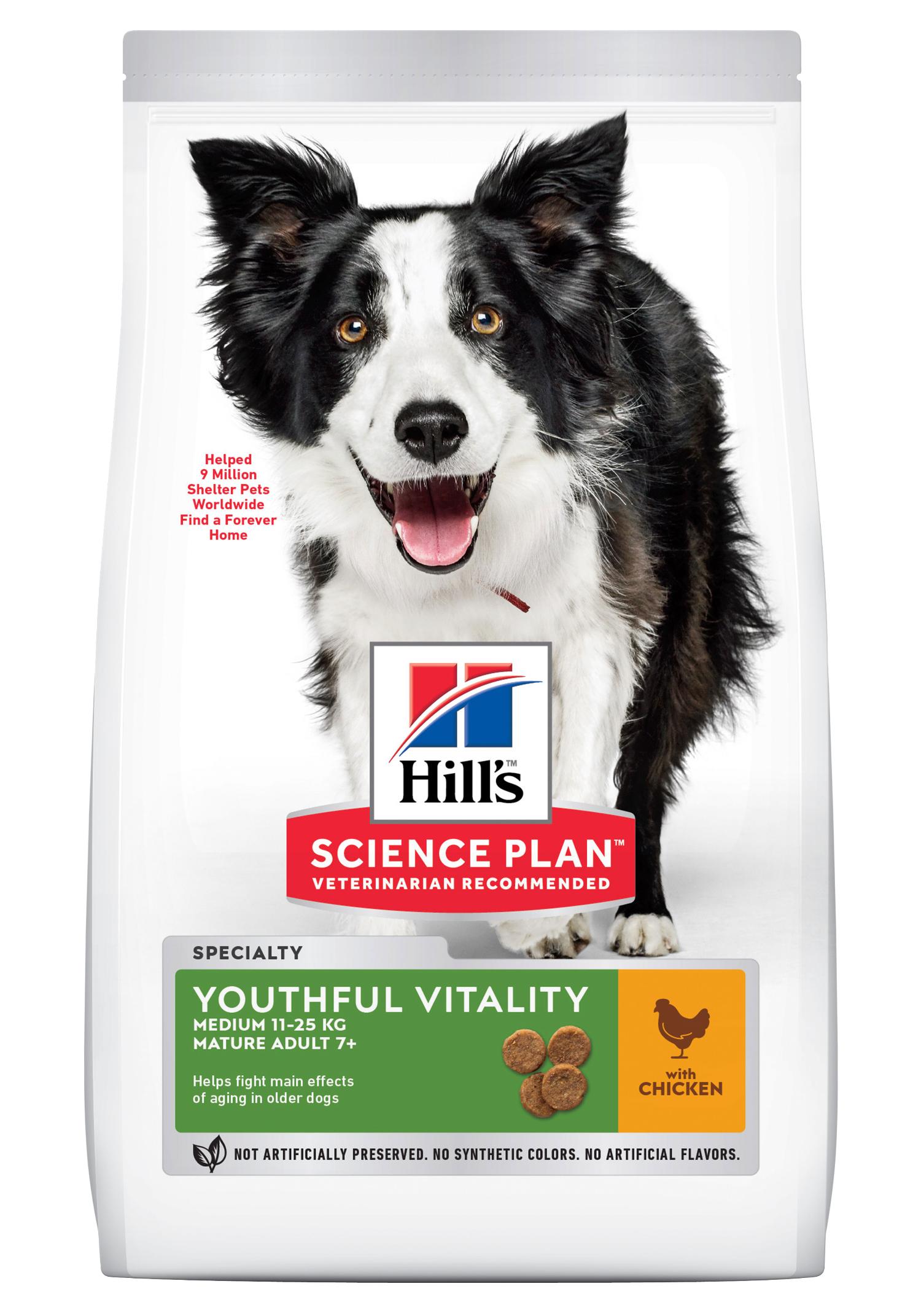 

Hill's Сухой корм Hills Science Plan Senior Vitality для пожилых собак средних пород старше 7 лет, с курицей и рисом, 800гр