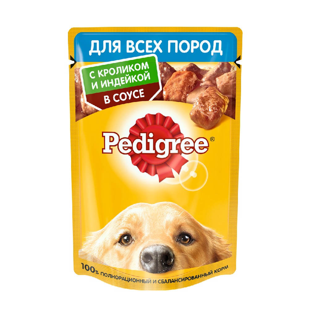 Pedigree Корм влажный для собак с кроликом и индейкой, 85 г