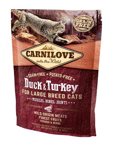Carnilove Duck & Turkey for Large Breed корм для кошек крупных пород, с уткой и индейкой, 400 г