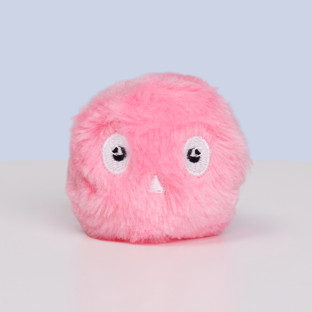 HiPet Игрушка для кошек Мячик плюшевый со звуком, 5,5 см, розовый