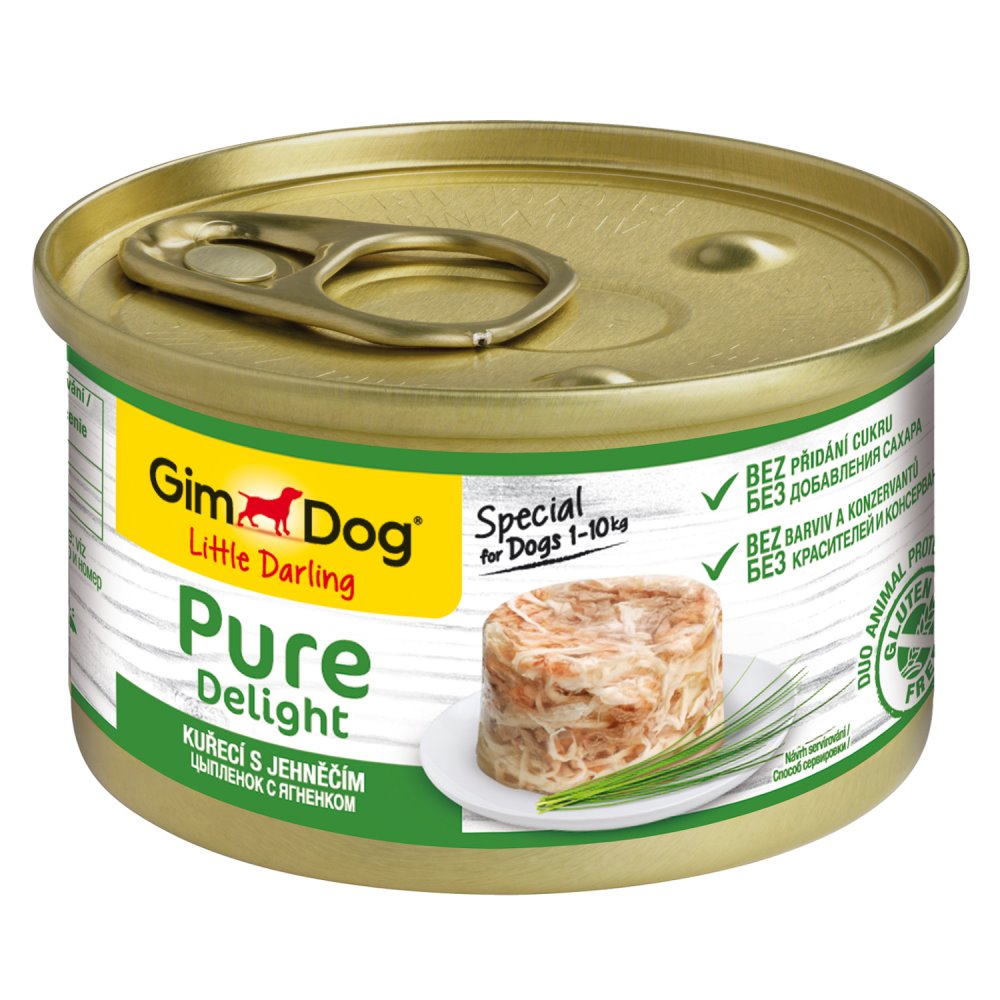 GIMBORN GimDog Pure Delight Консервы для собак из цыпленка с ягненком, 85 г