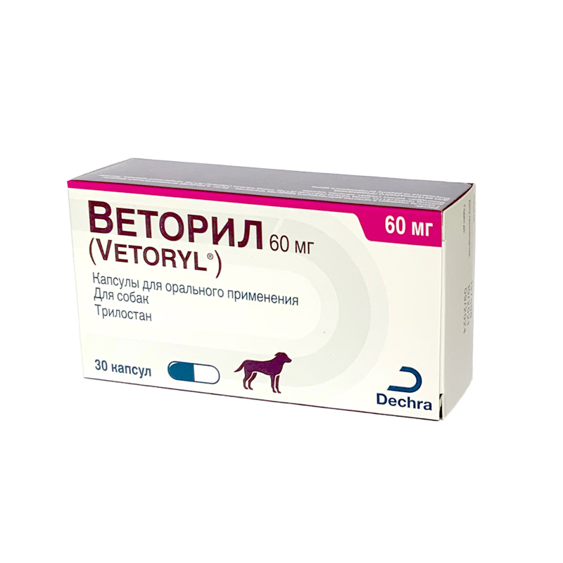 Dechra Веторил Таблетки для облегчения синдрома и болезни Кушинга у собак, 60 мг, 30 таблеток